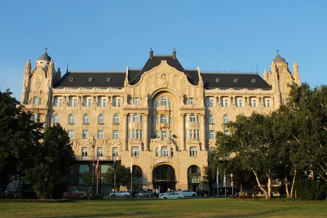 The Art Nouveau facade of Gresham Palace beside the Chain Bridge