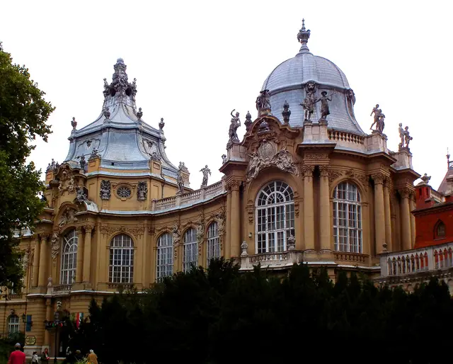 The ornate Baroque wing of Vajdahunyad Castle that houses the Hungarian Agricultural Museum
