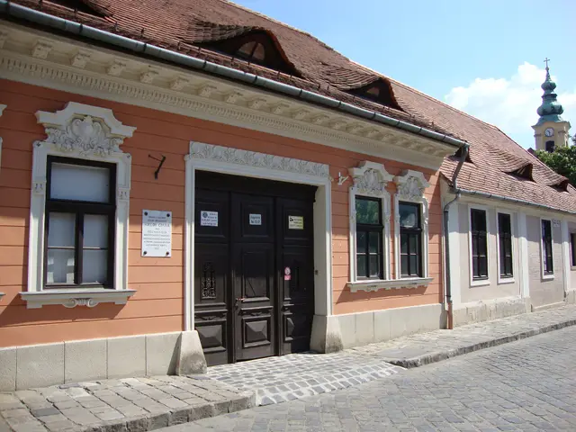 The low pastel-fronted Krúdy House in Óbuda that houses the Hungarian Museum of Trade and Tourism