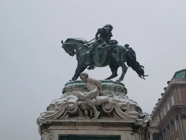 The bronze equestrian statue of Prince Eugene of Savoy on the Savoyai Terrace